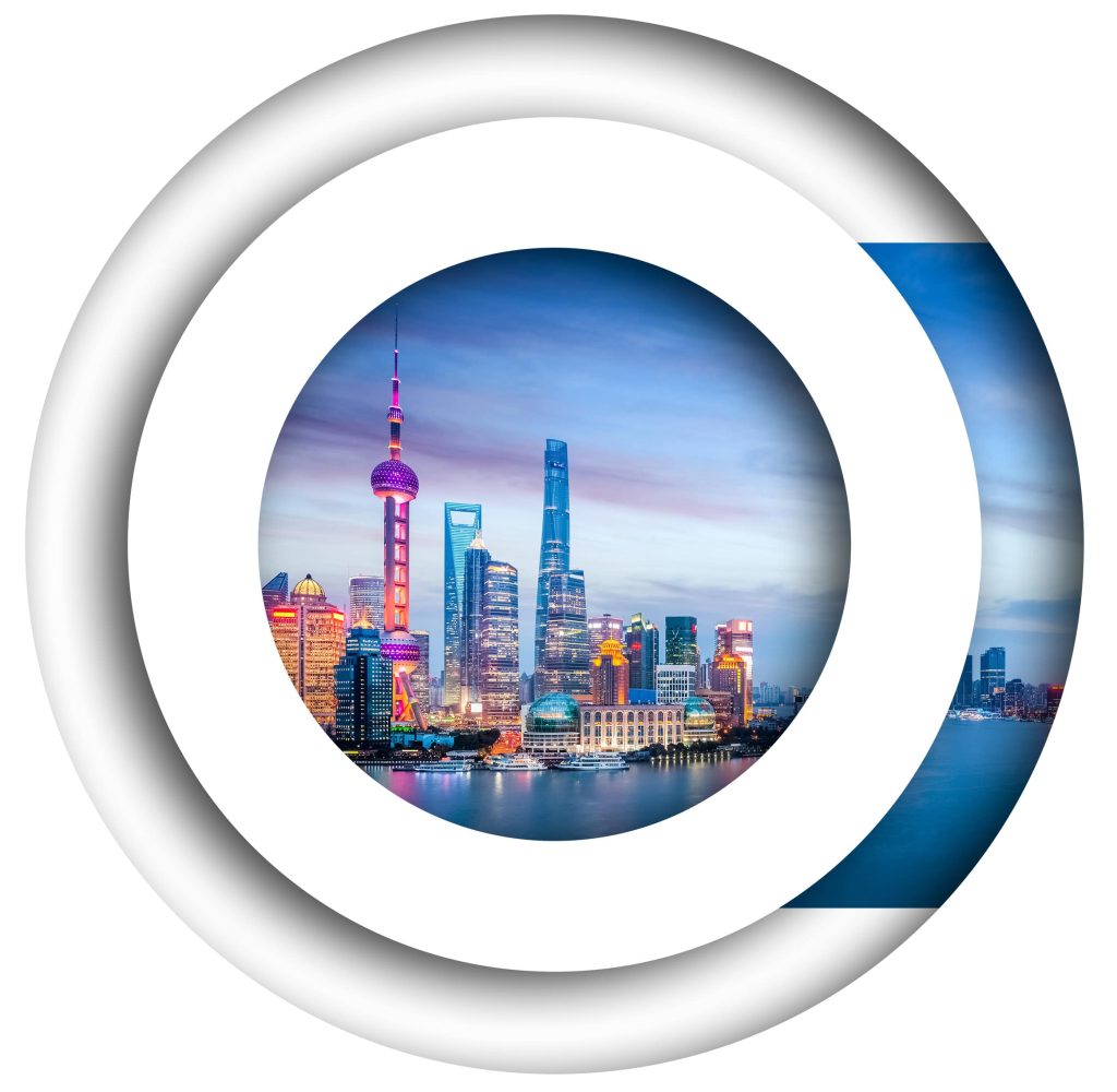 Shanghai skyline representing China-based services for European importers